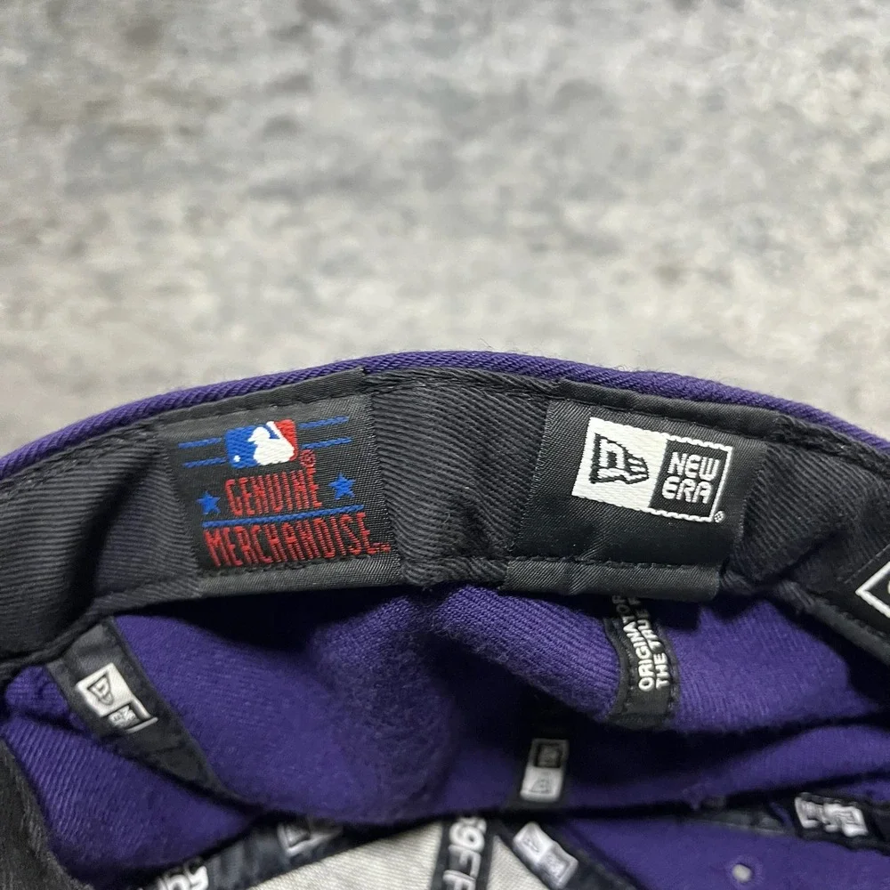 New Era 59Fifty New York Yankees Fitted Hat Purple MLB Embroidered‎ Wool Size 8